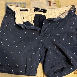 Hollister Men's Navy Patterned Shorts